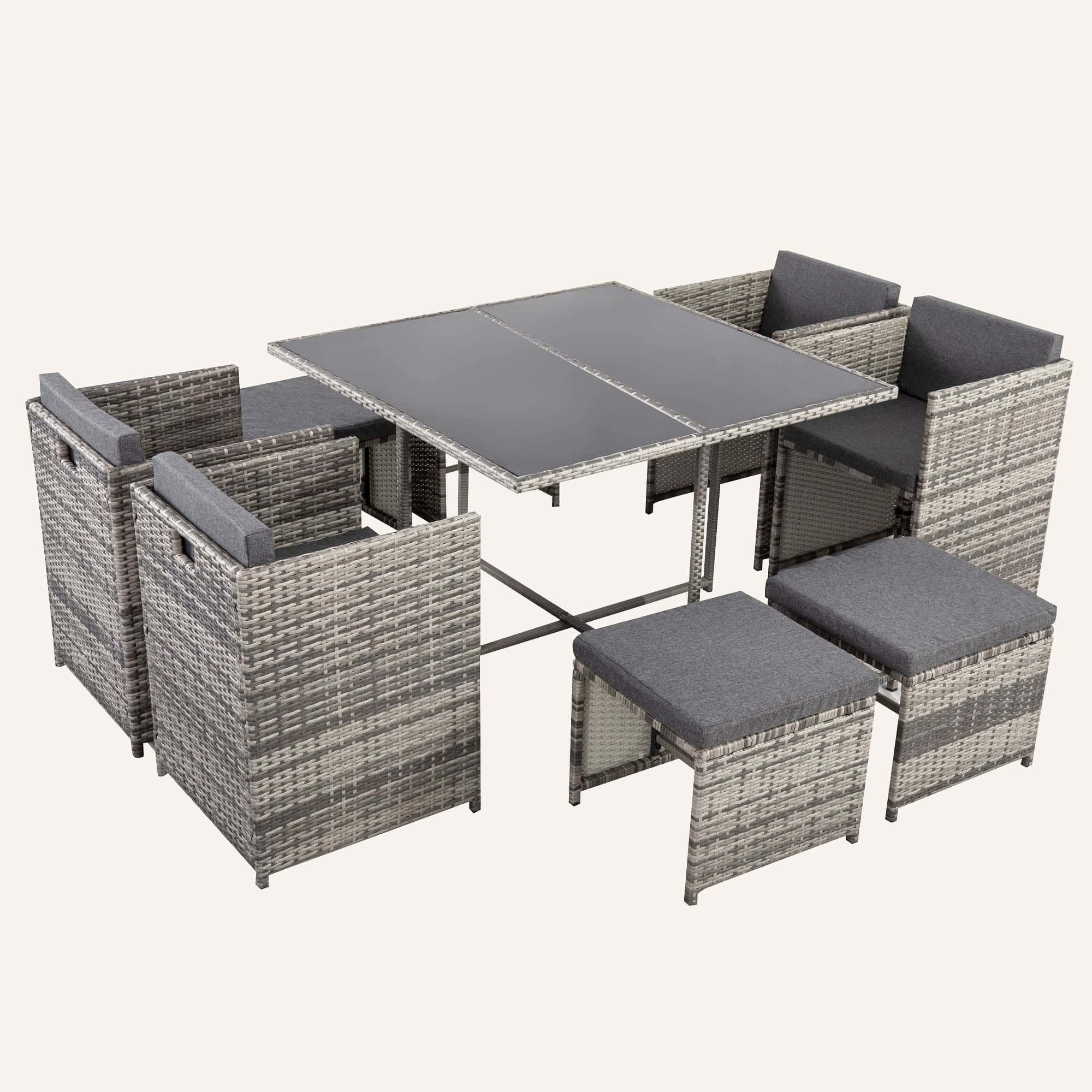 Horrocks 8 Seater Outdoor Dining Set-Grey - Image 6