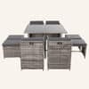 Horrocks 8 Seater Outdoor Dining Set-Grey - Thumbnail Image 8