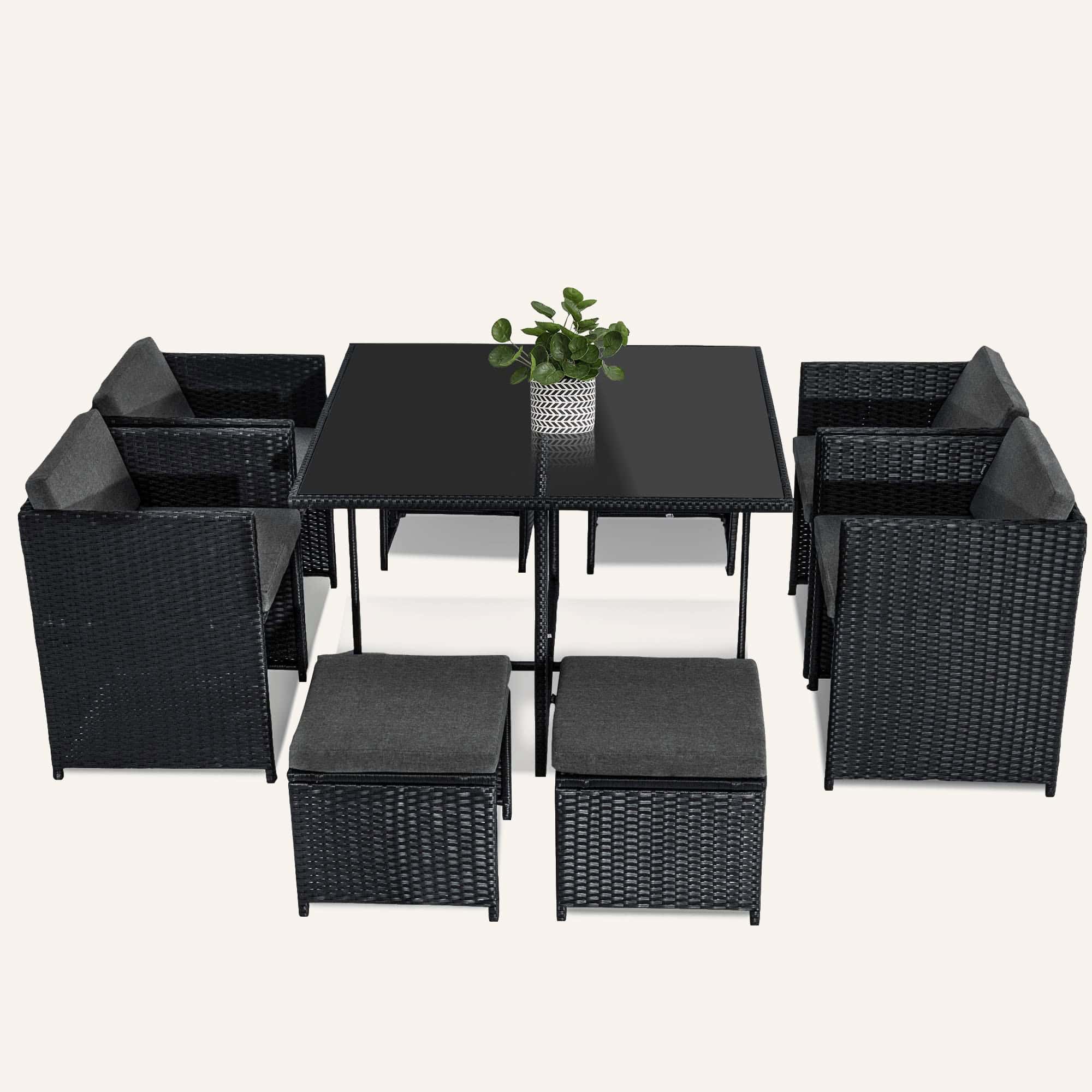 Horrocks 8 Seater Outdoor Dining Set-Black - Image 10