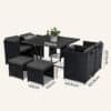 Horrocks 8 Seater Outdoor Dining Set-Black - Thumbnail Image 15