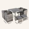 Horrocks 8 Seater Outdoor Dining Set-Grey - Thumbnail Image 11