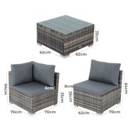 PE Wicker Outdoor Modular Lounge Sofa Bondi Set Black