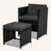 Bali 11 Piece Outdoor Dining Set-Black - Thumbnail Image 7