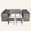 Bali 11 Piece Outdoor Dining Set-Grey - Thumbnail Image 5