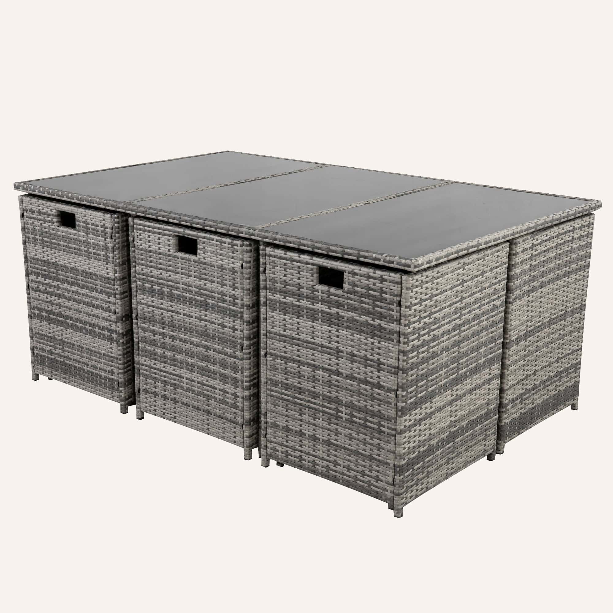 Bali 11 Piece Outdoor Dining Set-Grey - Image 6