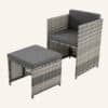 Bali 11 Piece Outdoor Dining Set-Grey - Thumbnail Image 7