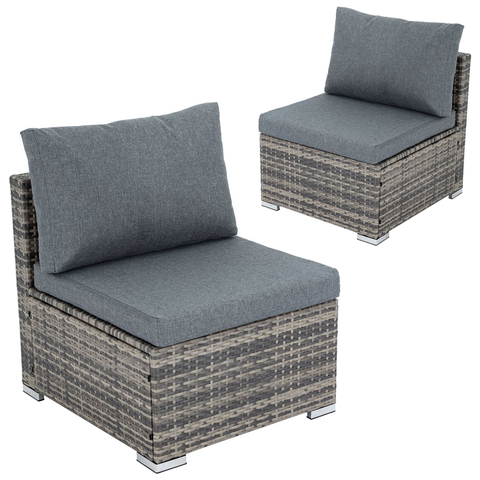 Grey Armless Outdoor Sofa Set Dreamo Living