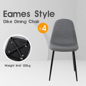 4 x Replica Eames Chairs Dining Office Cafe Lounge-Dike Grey