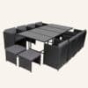 Bali 13PC Outdoor Dining Set-Black - Thumbnail Image 5