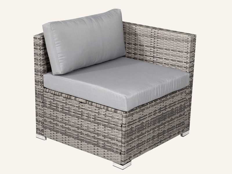 8PC Outdoor Dining Set Wicker Table & Chairs-Grey - Image 8