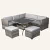 8PC Outdoor Dining Set Wicker Table & Chairs-Grey - Thumbnail Image 9