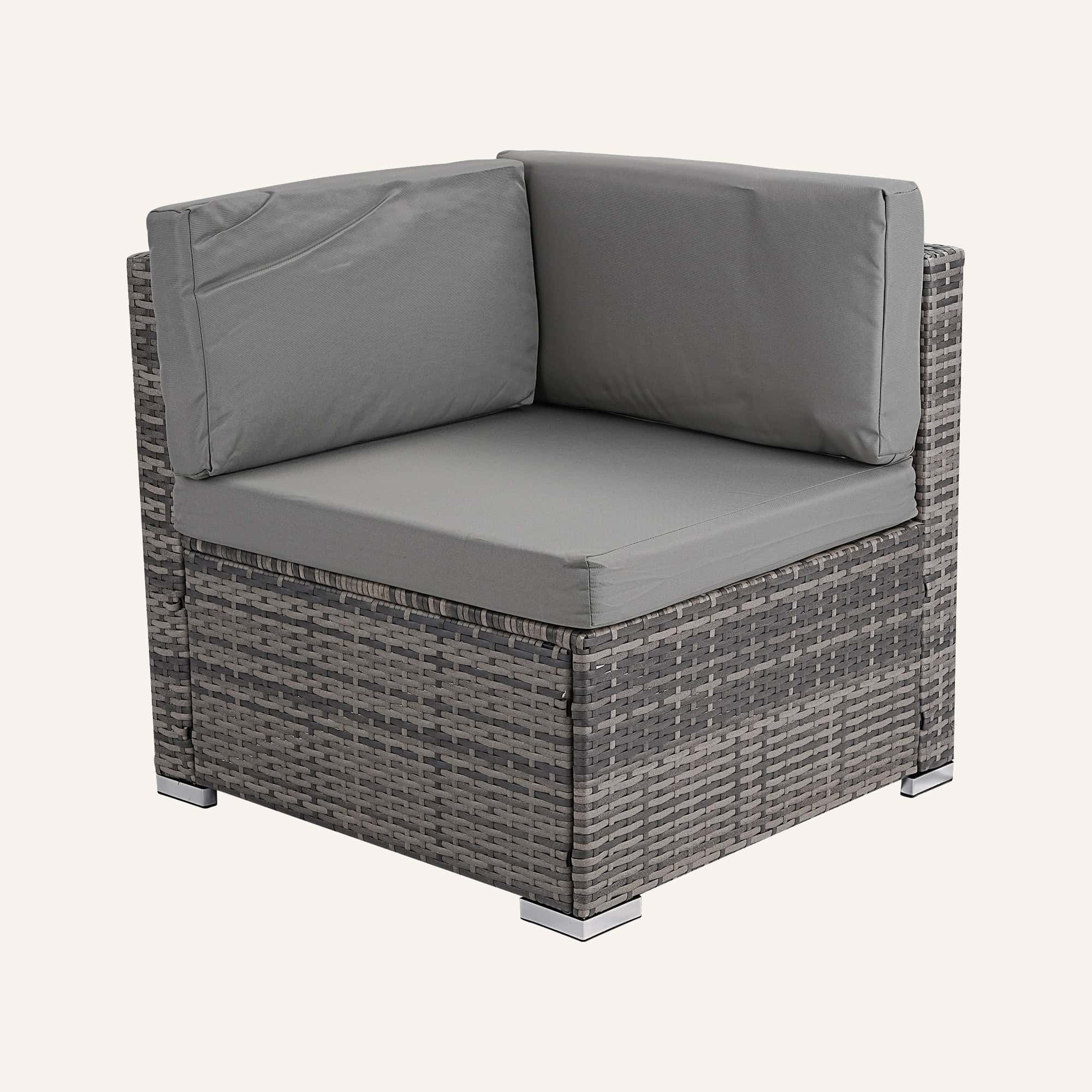 8PC Outdoor Dining Set Wicker Table & Chairs-Grey - Image 13