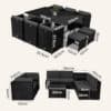 Outdoor Furniture Packages Bali 11 Piece Dining Set+ 8 Piece Lounge Sofa-Black - Thumbnail Image 15