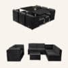 Outdoor Furniture Packages Bali 11 Piece Dining Set+ 8 Piece Lounge Sofa-Black - Thumbnail Image 2