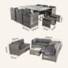 Grey Outdoor Setting Dining Set and Sofa Packages - Thumbnail Image 14