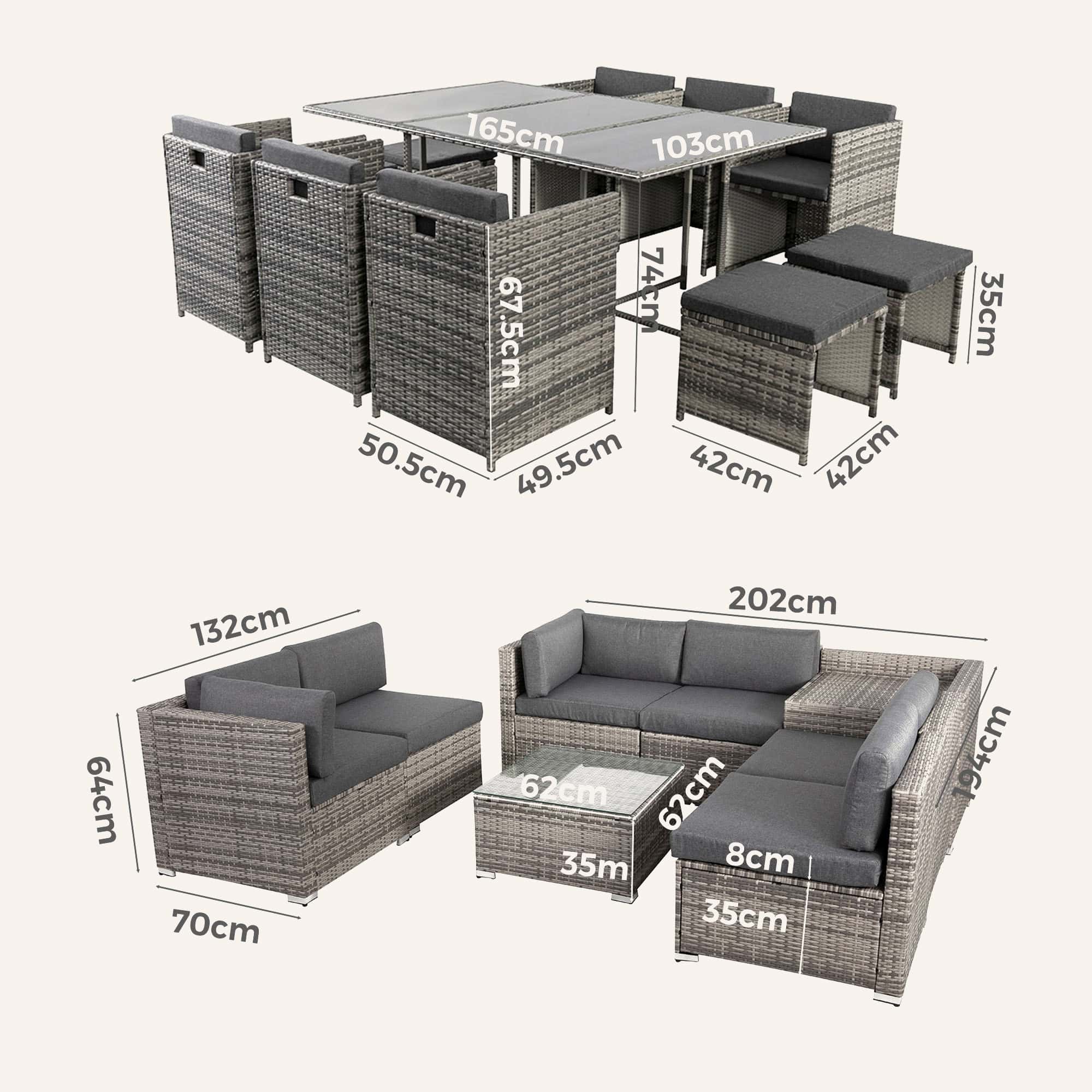 Grey Outdoor Setting Dining Set and Sofa Packages - Image 14
