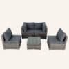 Maui 4 Seater Outdoor Lounge Set PE Rattan Grey - Thumbnail Image 4