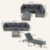 Grey Oasis Sofa Set and Lounge Chair Package - Thumbnail Image 14