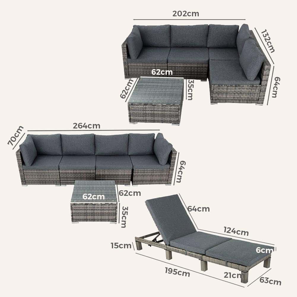 Grey Oasis Sofa Set and Lounge Chair Package - Image 14