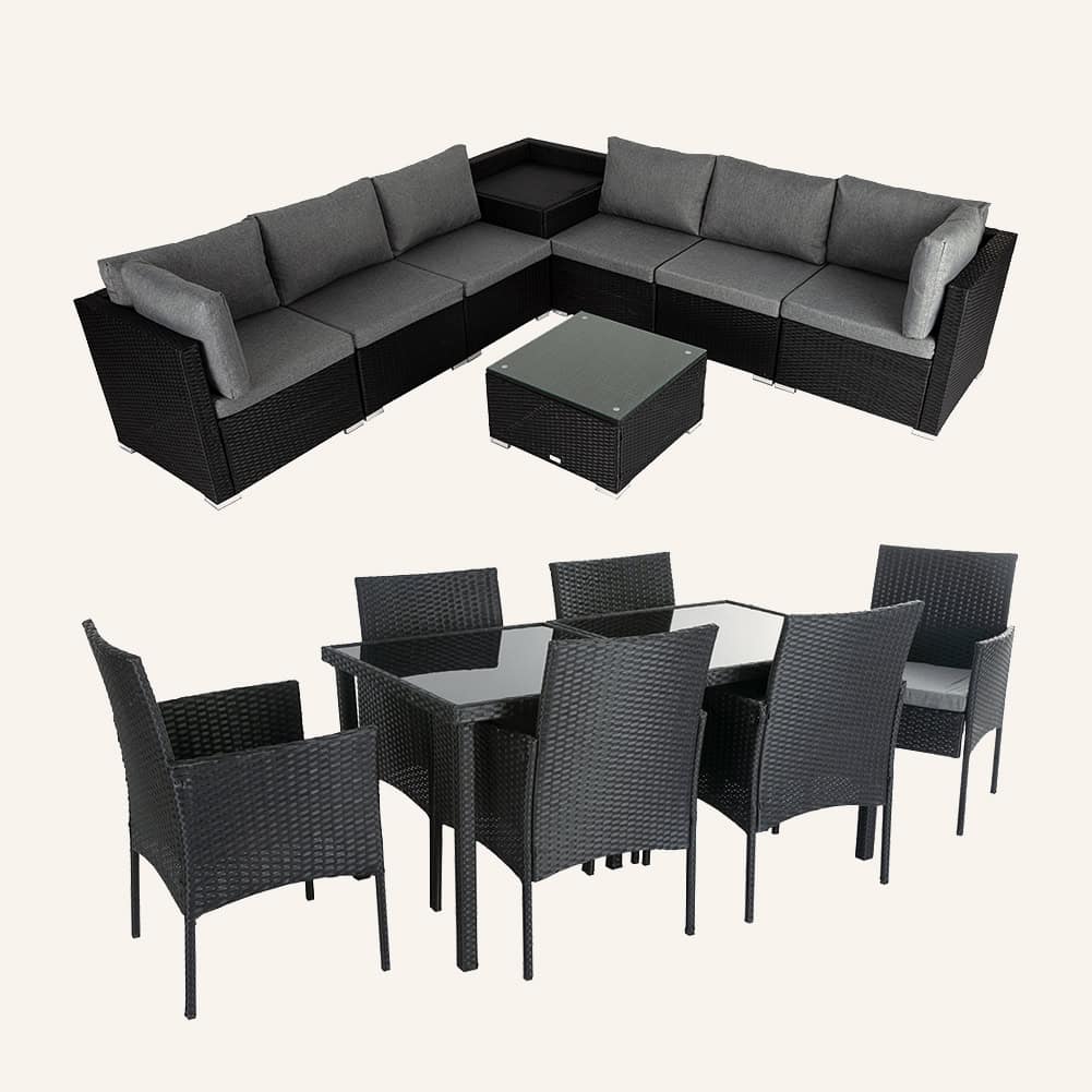 Ebony Elegance Outdoor Dining Set - Image 4