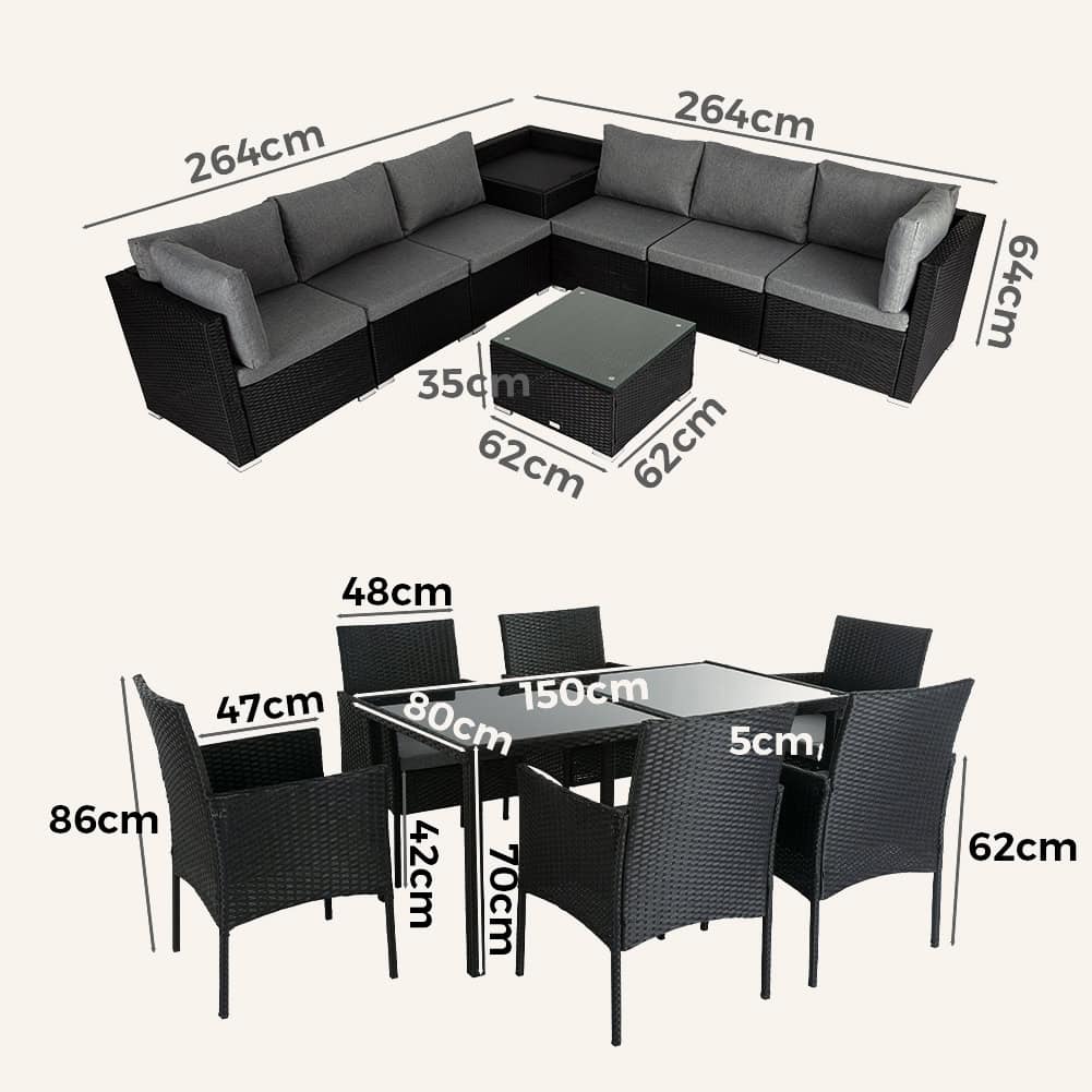 Ebony Elegance Outdoor Dining Set - Image 15