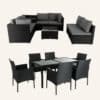 Ebony Elegance Outdoor Dining Set - Thumbnail Image 3