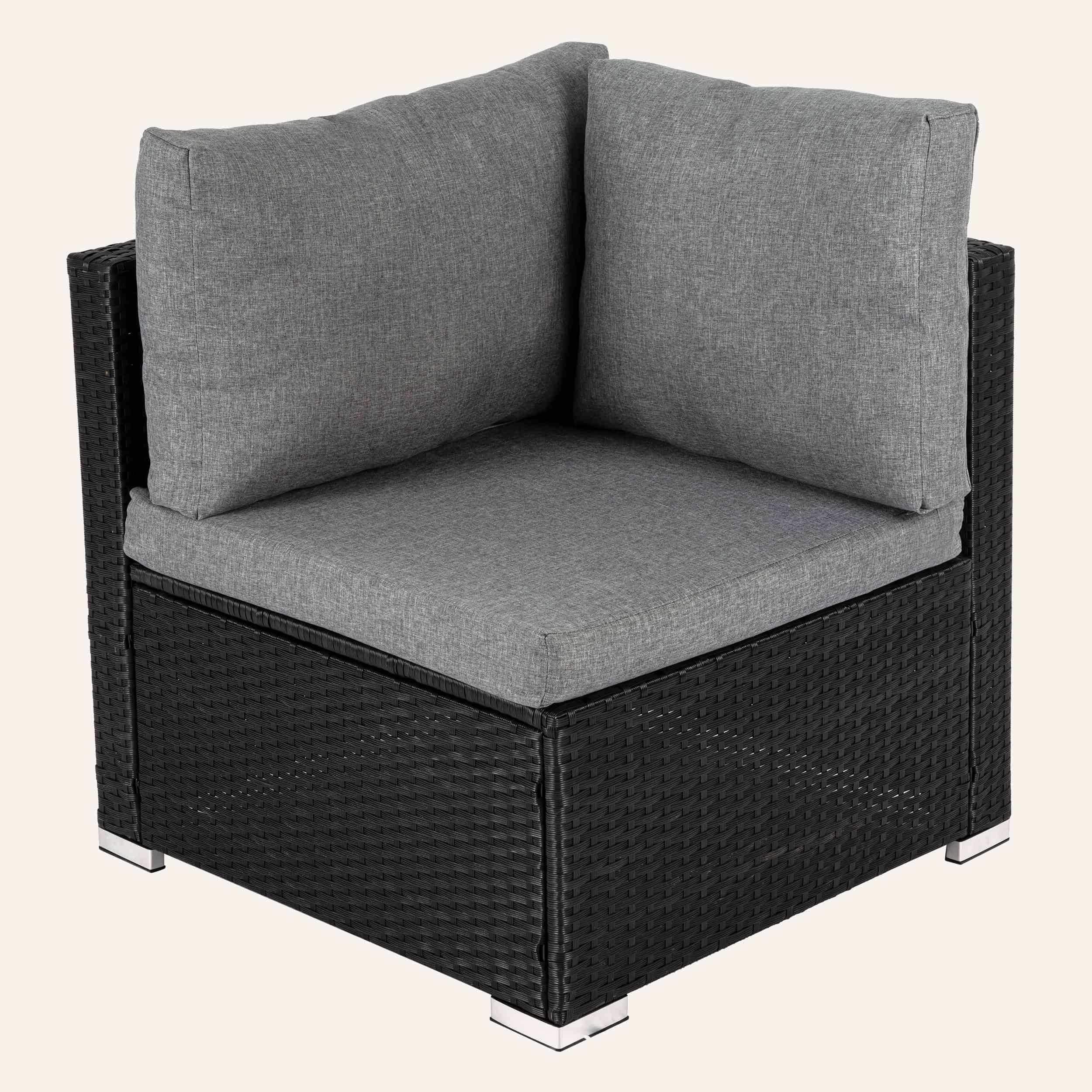 Outdoor Furniture Packages Bali 11 Piece Dining Set+ 8 Piece Lounge Sofa-Black - Image 13