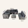8PCS Outdoor Furniture Modular Lounge Sofa Lizard-Grey - Thumbnail Image 15