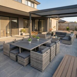 Grey Outdoor Setting Dining Set and Sofa Packages