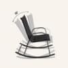 Rocking Chair High Back Rocker Chairs Steel Metal Textilene Fabric-Black - Thumbnail Image 5