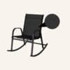 Rocking Chair High Back Rocker Chairs Steel Metal Textilene Fabric-Black - Thumbnail Image 6