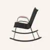 Rocking Chair High Back Rocker Chairs Steel Metal Textilene Fabric-Black - Thumbnail Image 7