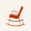 Rocking Chair High Back Rocker Chairs Steel Metal Textilene Fabric-Orange - Thumbnail Image 5
