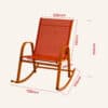 Rocking Chair High Back Rocker Chairs Steel Metal Textilene Fabric-Orange - Thumbnail Image 11