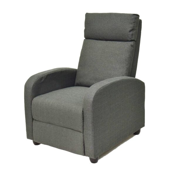 Adjustable Recliner Sofa Chair Home Theater Seating-Grey Fabric