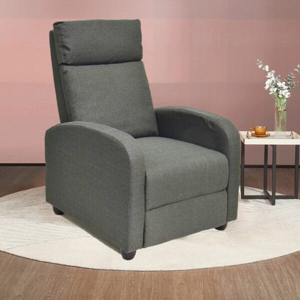 Adjustable Recliner Sofa Chair Home Theater Seating-Grey Fabric