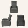Adjustable Recliner Sofa Chair Home Theater Seating-Grey Fabric - Thumbnail Image 4
