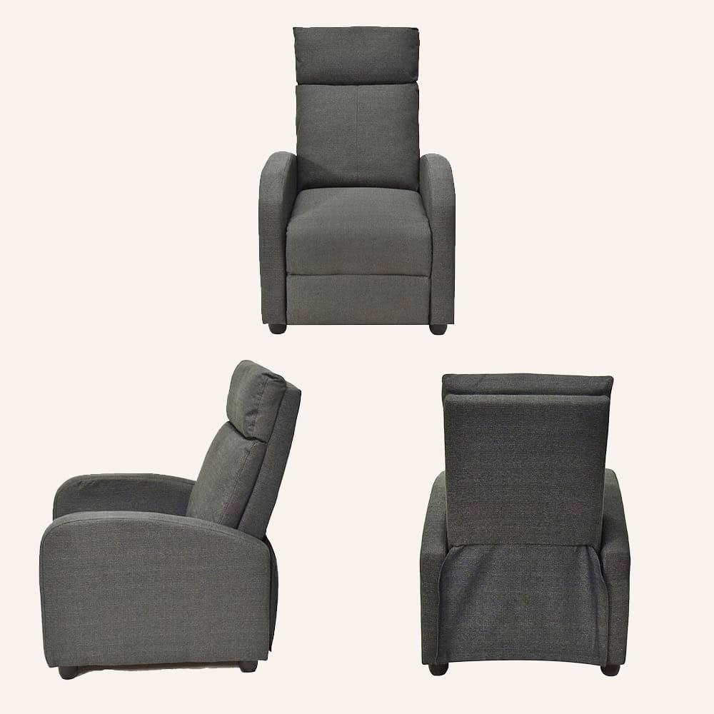 Adjustable Recliner Sofa Chair Home Theater Seating-Grey Fabric - Image 4