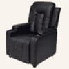 Adjustable Recliner Sofa Theater Lounge Chair with Cup Holders PU Leather -Black - Thumbnail Image 1