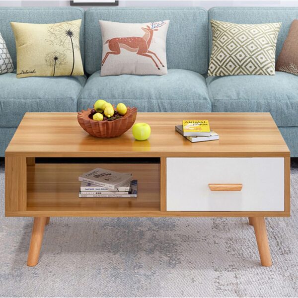 Coffee Table with Solid Wood Legs