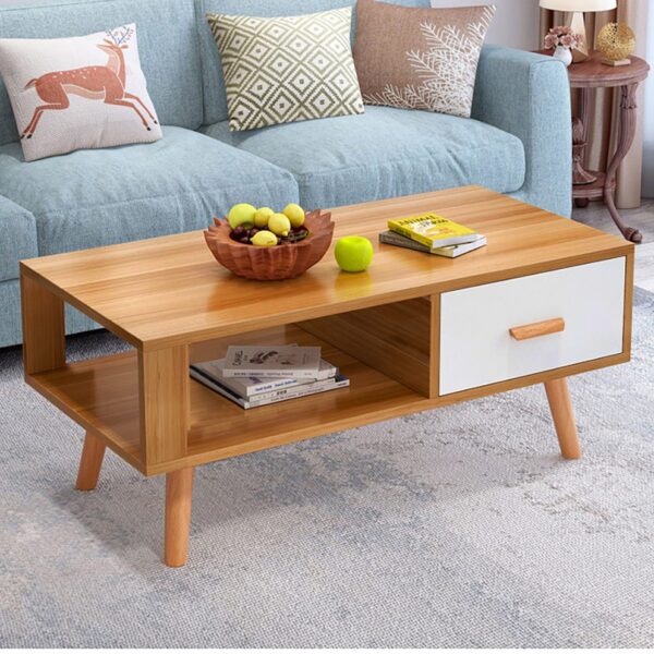Coffee Table with Solid Wood Legs