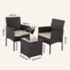 Dreamo Delightful 3 Piece Bistro Set - Thumbnail Image 7
