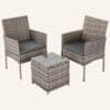 2 Seater PE Rattan Outdoor Furniture Chat Set- Mixed Grey - Thumbnail Image 2