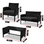 images DREAMO 4 Pc PE Wicker Outdoor Set Size
