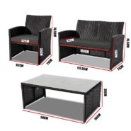 DREAMO Lounge Sofa Set Size