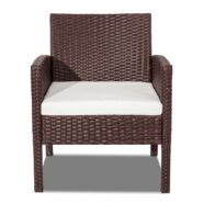 DREAMO 4 Pc PE Wicker Outdoor Set Single Armchair