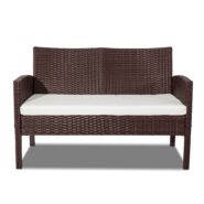 DREAMO 4 Pc PE Wicker Outdoor Set two-seater sofa