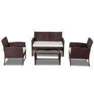 DREAMO 4 Pc PE Wicker Outdoor Set Front