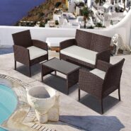 DREAMO 4 Pc PE Wicker Outdoor Set