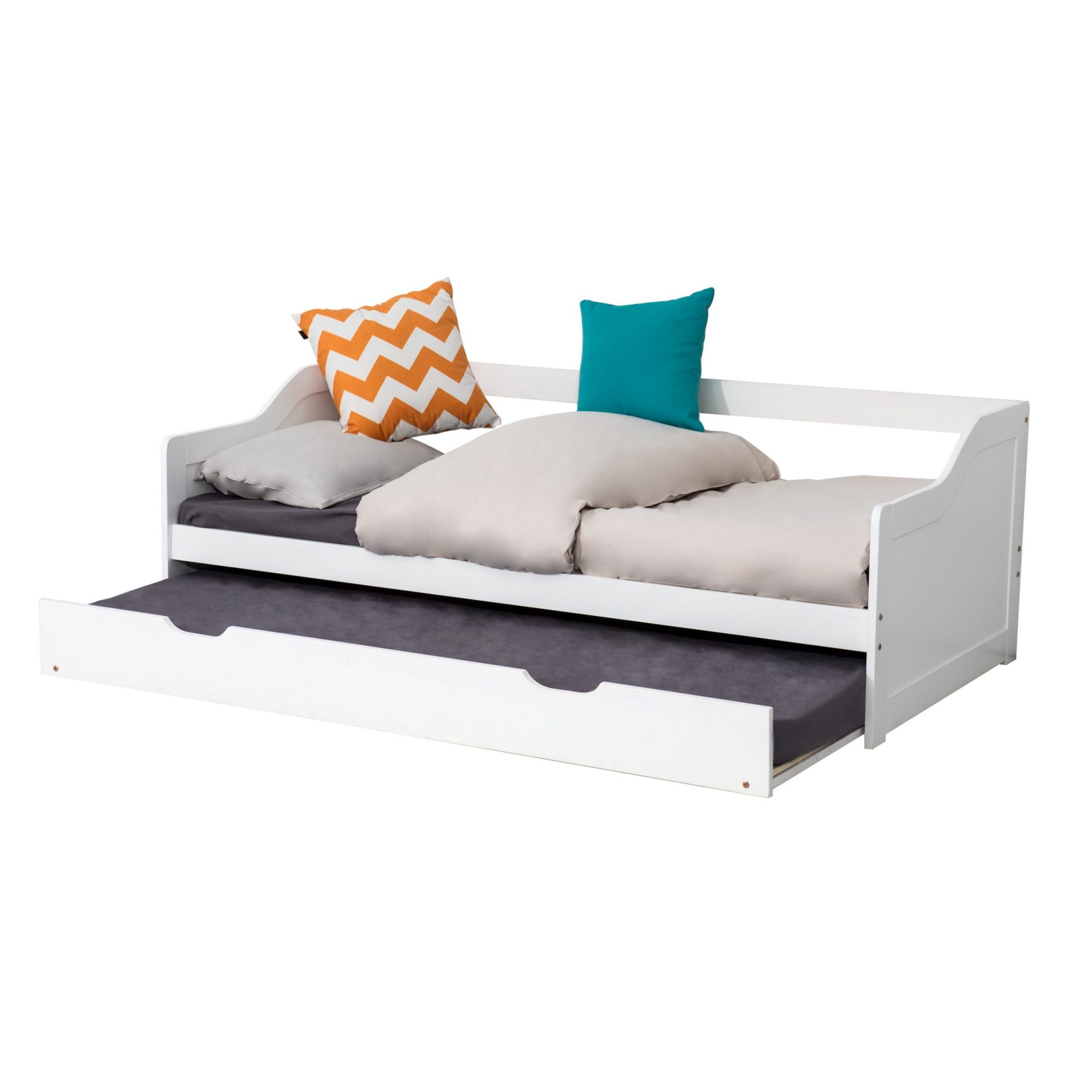 DREAMO Wooden Timber Sofa Trundle Bed Frame